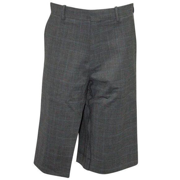 Balenciaga Check Tapered Cropped Trousers in Gray Wool - Picture 1 of 6